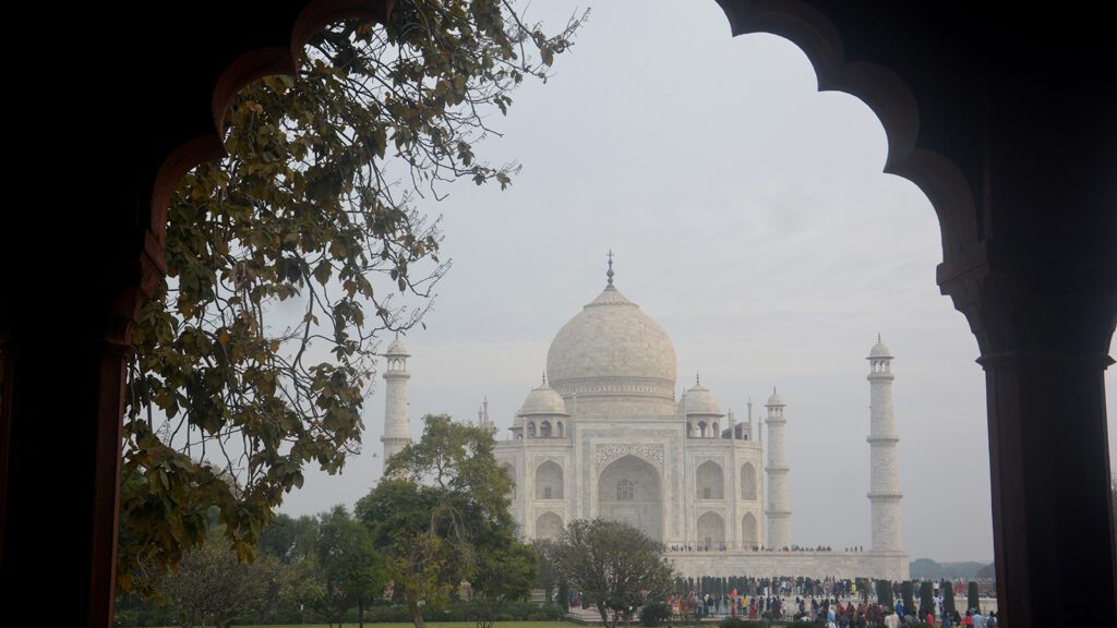 Taj mahal through the colonade