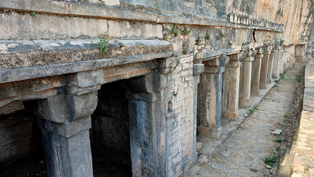 caves on north wall of the fort