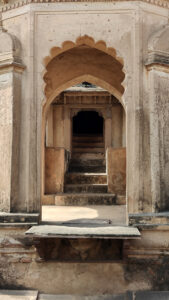 Stairs at the dome of charbhuj temple