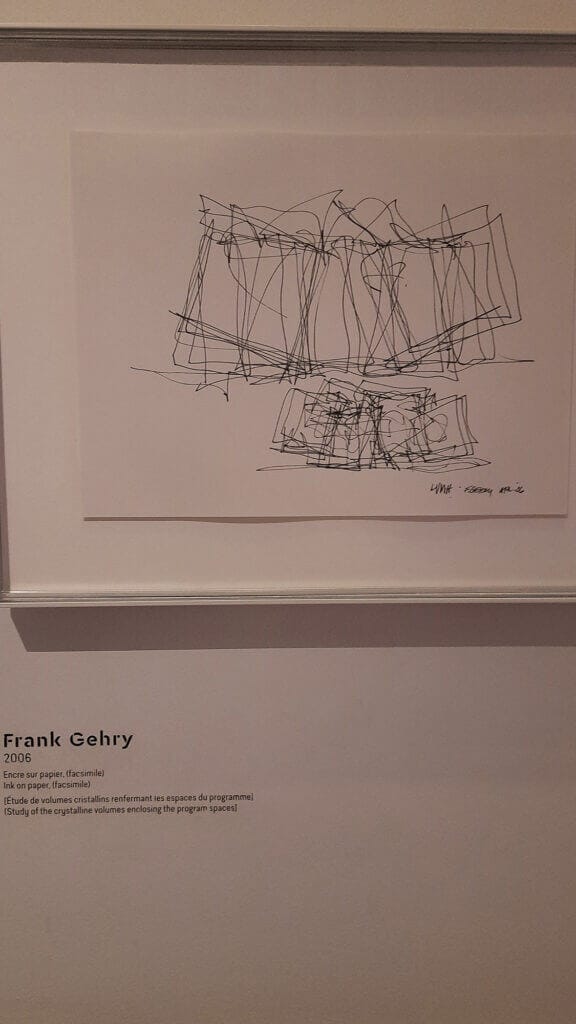 The sketch Louis Vitton Fondation
