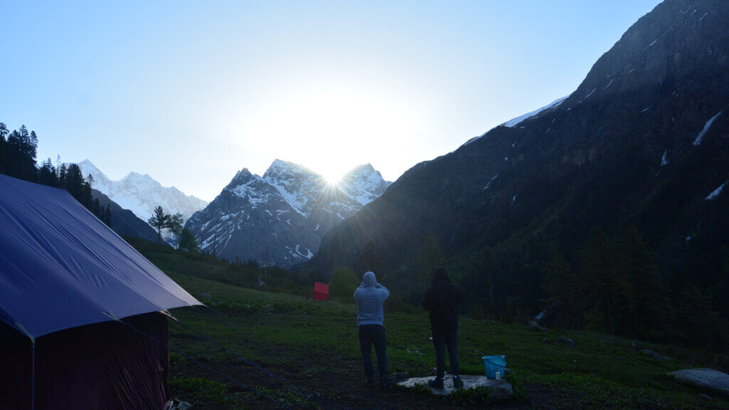 Morning at the camp in the Har ki Dun Valley