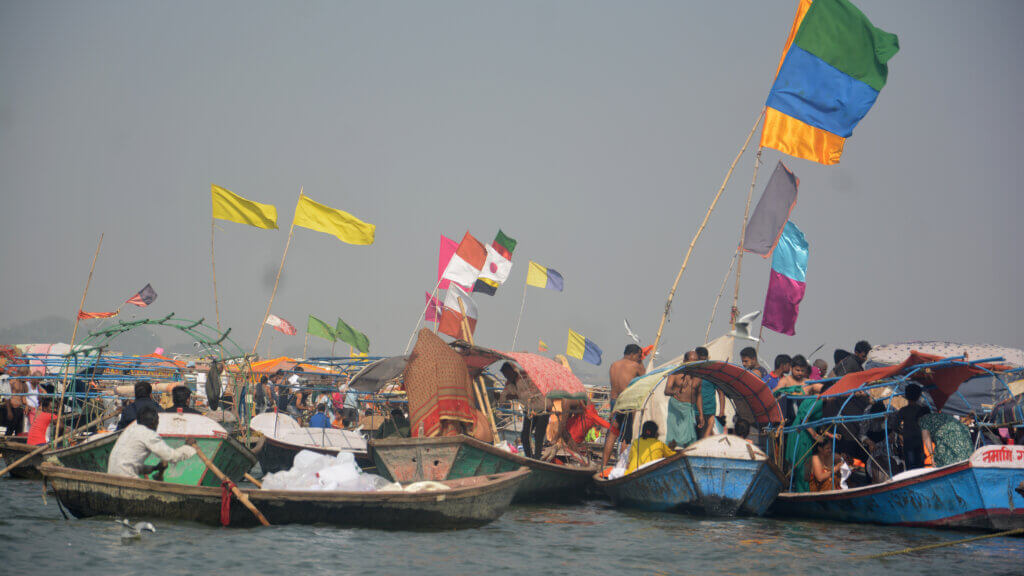 Floating Isaland at Prayagraj Sangam