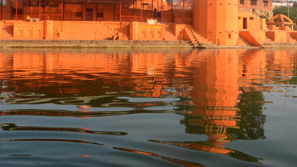 Reflection in Mandakini at Chitrakoot