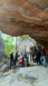 We at Bhimbetka Rock outcrop