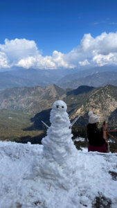 snowman in the mountains
