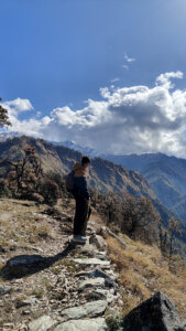 Peaks visible from trail
